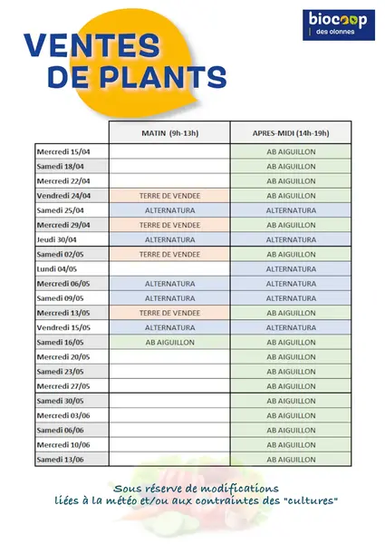VENTE DE PLANTS... Tous au jardin !!